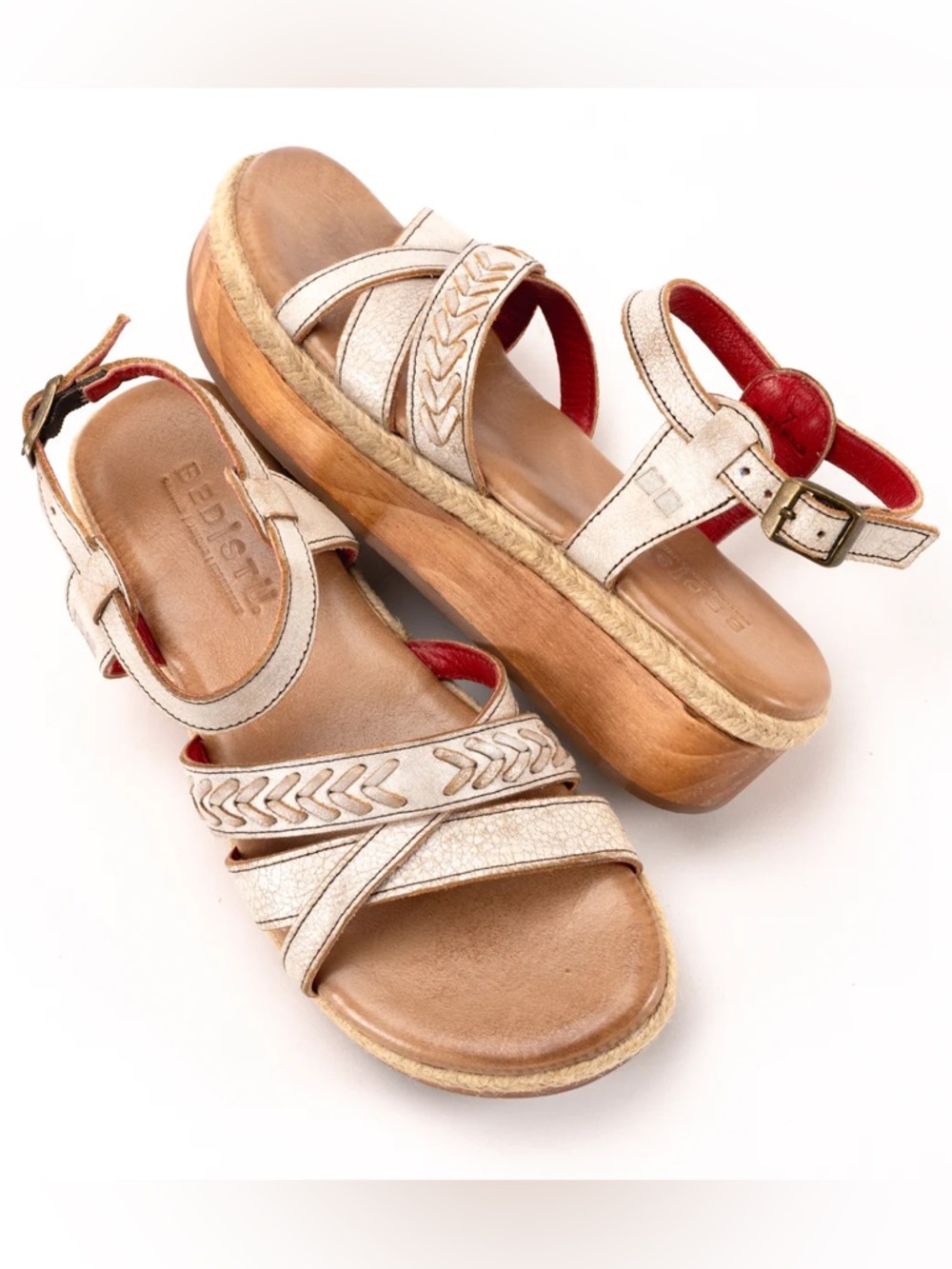 Bed Stu Necessary Platform Sandal in Nectar Lux Leather NEW